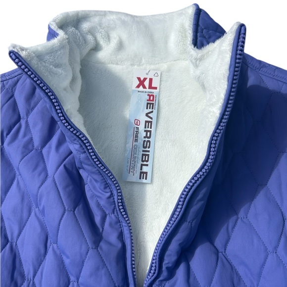 NWT FREE COUNTRY Quilted Blue Violet White Reversible Vest, Size XL - Picture 4 of 8